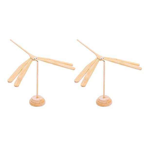2 stk Balanceret bambus Dragonfly pædagogisk legetøj kognitivt legetøj (træfarve)