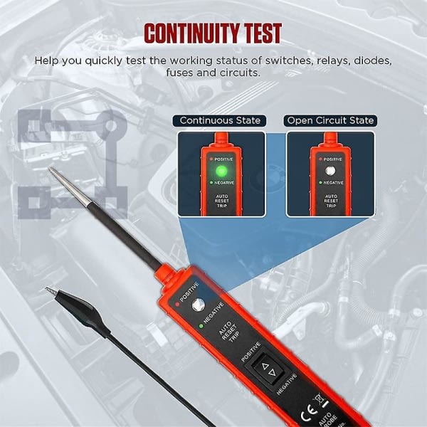 Dc 6-24v autoajoneuvon piiritesti Power anturi auton diagnostiikkatyökalu auton moottoripyörän piirin jännitteen testauskynä