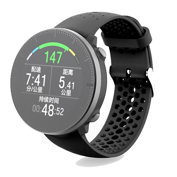 For Polar Vantage For M Armbånd Pustende Rem Svettebestandig Sløyfe Anti-ripes Black