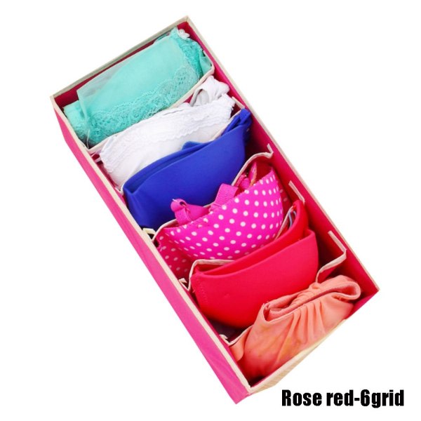 Underwear opbevaringsboks Strømper opbevaringspose 6 grid(1PC)