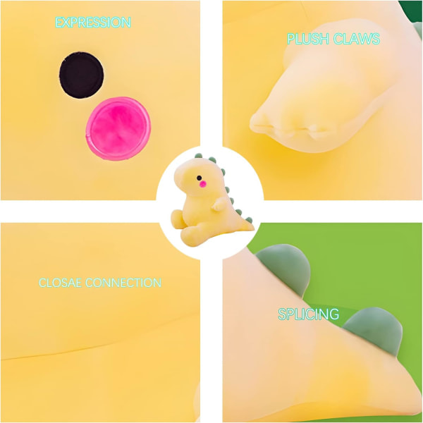 Plush Dinosaur Leksak - 8 Tums Fylld Djur för Barn, Söt & Mjuk Dino Docka Present