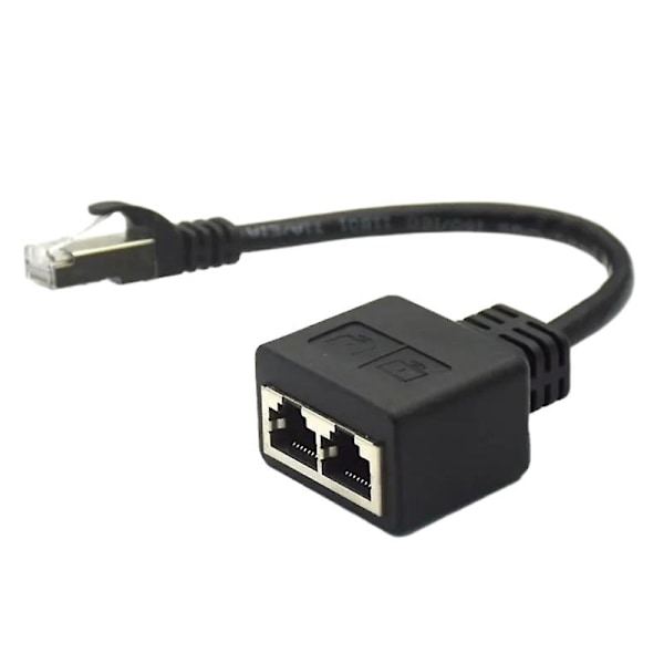 Adapterkabel Ethernet Splitter 1 til 2 Kabel til Cat 7 LAN Ethernet Stik