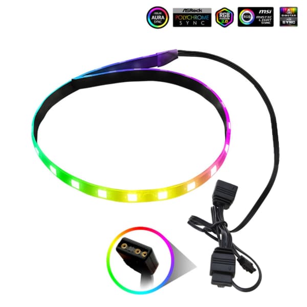 Magnetisk RGB LED-baggrundsbelysningsstrimmel med 4-benet/ARGB digital PC til kabinetlys 5V ARGB