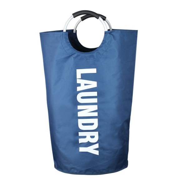 Stor sammenleggbar skittentøyskurvpose (7 farger) for soverommet navy blue