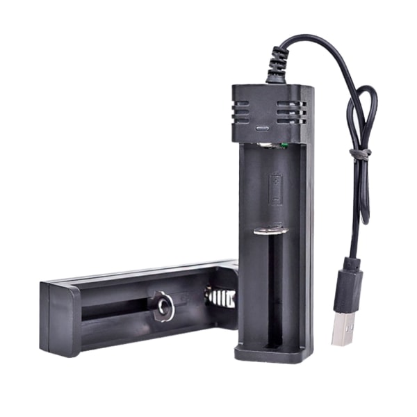 Ny USB li-ion batterilader 3,7V for 1 stk 18650 16340 14500 26650 Lithium batterilader Oppladbar 500mA