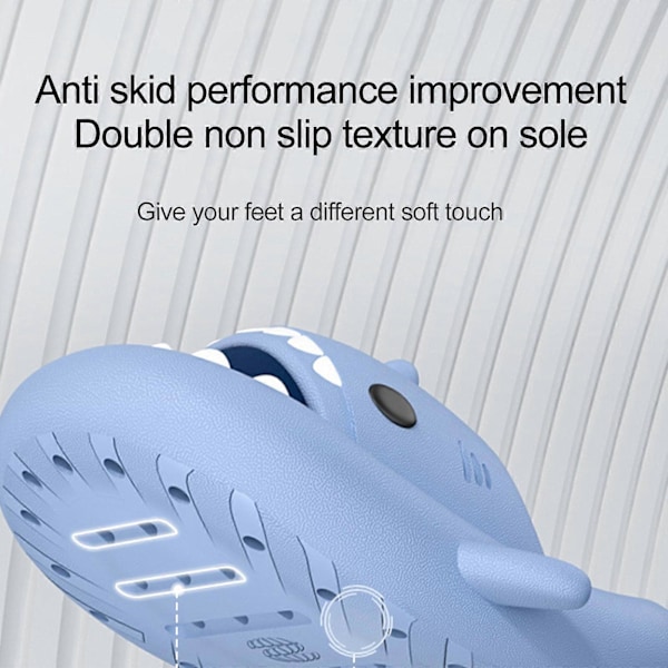 Haj Slides Barn Vuxen Kvinnor Män Hajtofflor - Cloud Shark Slide Strand Sandaler Unisex Kudde Hustomte, 100% Nya grey 36-37