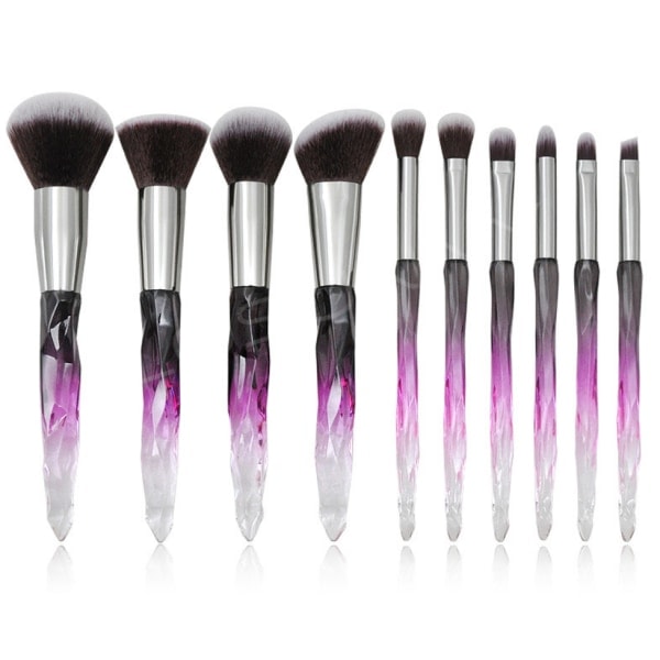 Makeupborstar Kristallhandtag Kosmetisk Borste Set 10st