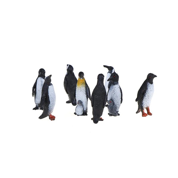 8 st/ set Plast Havsdjur liten pingvin figurmodell leksak