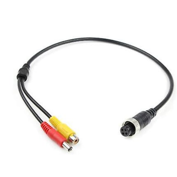4-polig Aviation Han till RCA & DC-kontakt Hon CCTV-fordonskamera Adapterkabel Parking 2