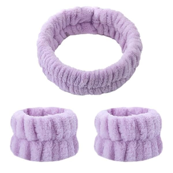 Spa Hodebånd Ansiktsvask Armbånd Black