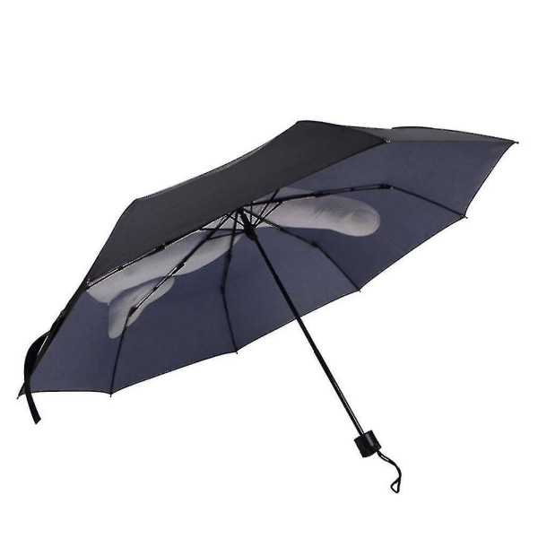 Ny paraply med design med middelfinger i sort - cool paraply med effekt