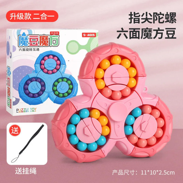 Triangel Gyro Cube Leksaker Stressavlastning Pussel Kreativ Magisk Böna Sexsidig Roterande Kub för Barn Pojkar Flickor Hand Spinner
