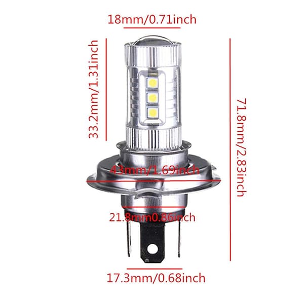 2kpl H4 Led lähi-/kaukovalo Canbus-ajovalolla autoon 40W polttimo