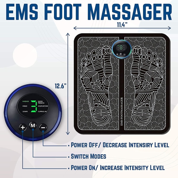 Ems Electric Feet Massager -verenkierto Jalkojen Hierontalaite Foot Reflexology Massager-jalkojen Verenkiertohierontalaite - Jalkahierontalaite Verenkiertoa varten -6 Modes 9 Int