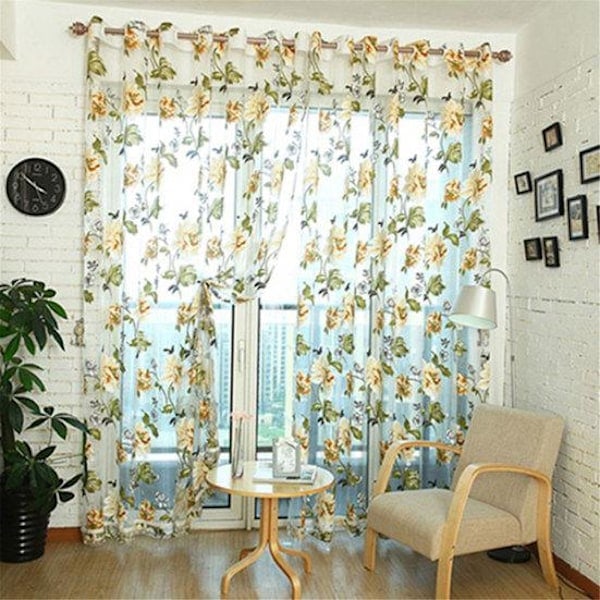 Skräddarsydd Gardin, Snygg och Exklusiv för Kök, Hemtextil, Transparent Dörr- och Fönstergardin, Hållbar, Hållbar Fönsterdekoration Brown 100cm x 250cm(Holing)