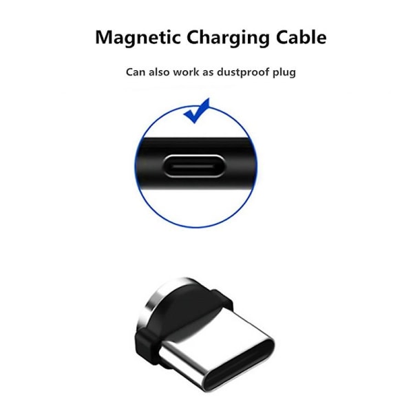 10 st/ set Rund magnetkabel Plugg Type-c Pluggar Snabbladdning Telefon Magnet Laddare