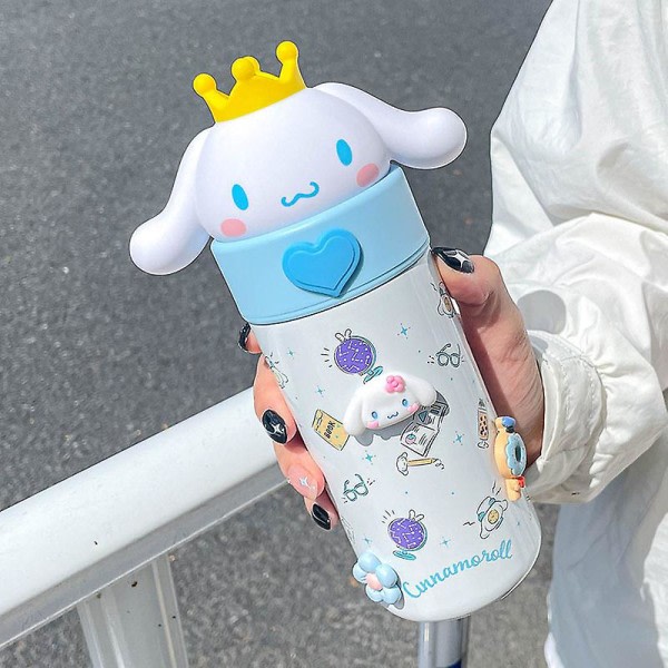 350 ml koreansk stil Sanrio termoskrus Kawaii My Melody Kuromi Cartoon Sports Vannflaske Kaffekopp Barn Vannflaske Present 28 ML Pompom Purin