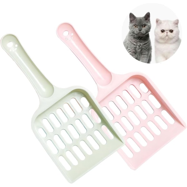2 kpl muovinen kissanhiekan lapio, lemmikkieläinten kissanhiekan kauhasuodatin, lemmikkieläinten hiekkapuhdistustyökalu, kestävä ja helppo puhdistaa, lemmikkijätteille sopiva kauha