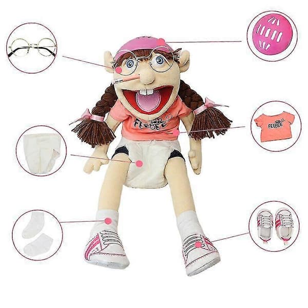 Jeffy Phoebe Syster Handdocka Plyschleksak Phoebe Hatt Handdocka Spel Fylld Docka Barnpresenter Phoebe