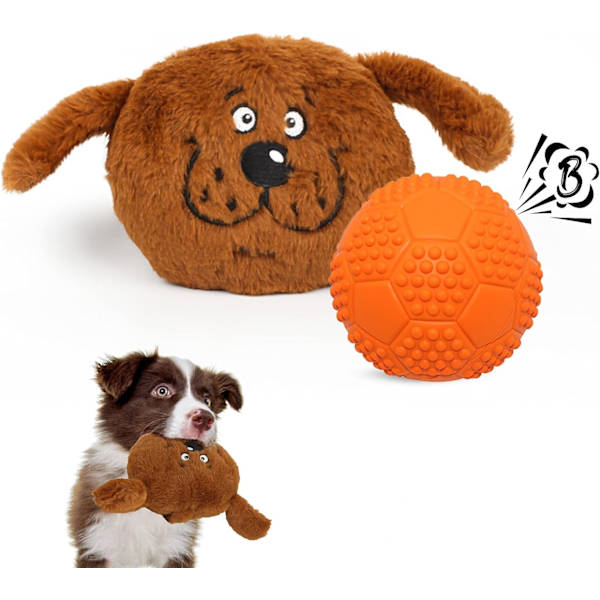 Namsan Hundeplysj Legetøj med Hund Squeaky Bold Interaktiv Hvalp Legetøj til Kedsomhed Blødt Holdbart Kæledyr Legetøj til Små/Mellem Hunde