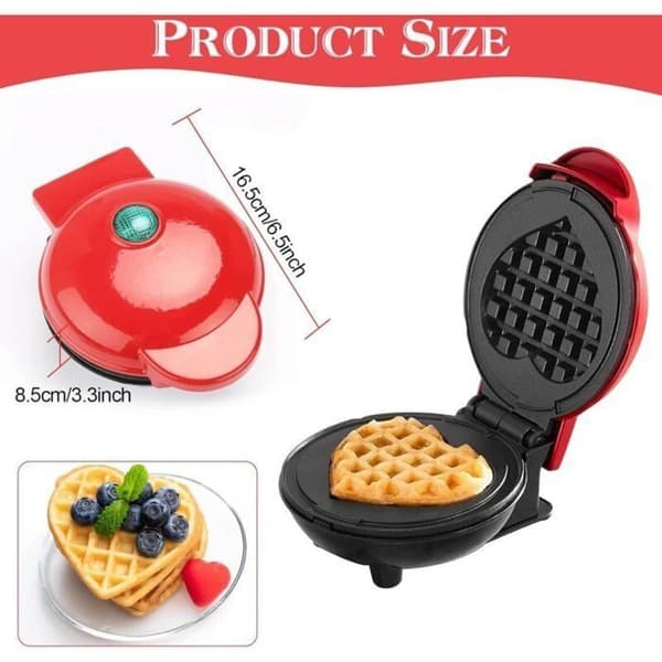 Mini rund våffeljärn för våfflor och pannkakor - Perfekt för julklappar och barnfödelsedagar