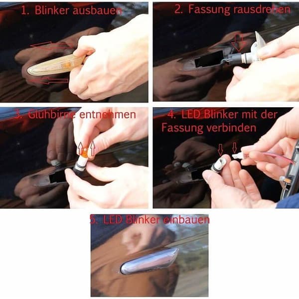 Dynamiska LED-sidoblinkers, 2 orange LED-blinkers, 16 lysdioder, 2835SMD, rökfärgad finish för E90, E91, E92, E60, E87, E82, E46 SB