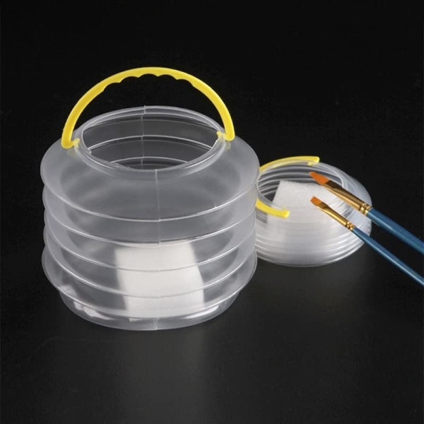 Sammenklappelig plastikspand Multi-Purpose Compact bærbar penselvaskespand sammenklappelig plastik transparent penselvaskespand lille