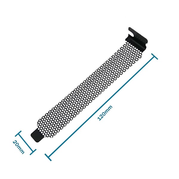 10 kpl PCI-korttipaikan kansi 120mmx20mm Kova teräs pölysuodatin peitelevy ruuveilla - Musta