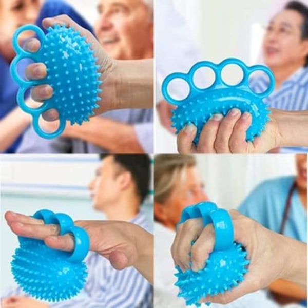 Fingertränare Fingertränare Grip Ball Squeeze Balls Stress Balls Styrka Handövningsboll för äldre människor Vuxna och barn(Blå)