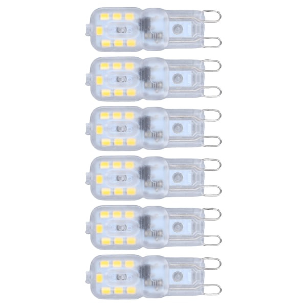 Himmennettävä G9-lamppu, silmäsuoja, energiansäästö, 14 LEDiä, 3 W:n lamppu kattokruunuun, pöytälamppuun, 6 kpl luonnonvaloa, 220 V