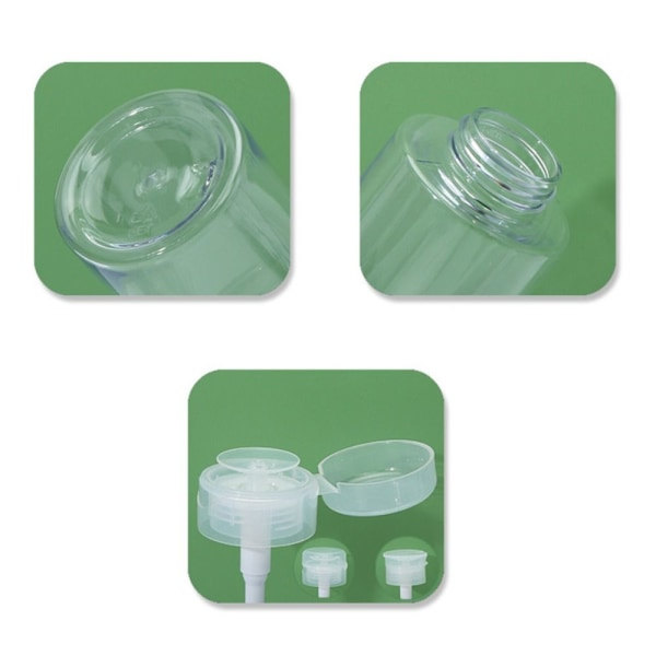 2 täytettävää pulloa Poistoaine Puhdistin Meikkipullo Läpinäkyvä Transparent 150ML