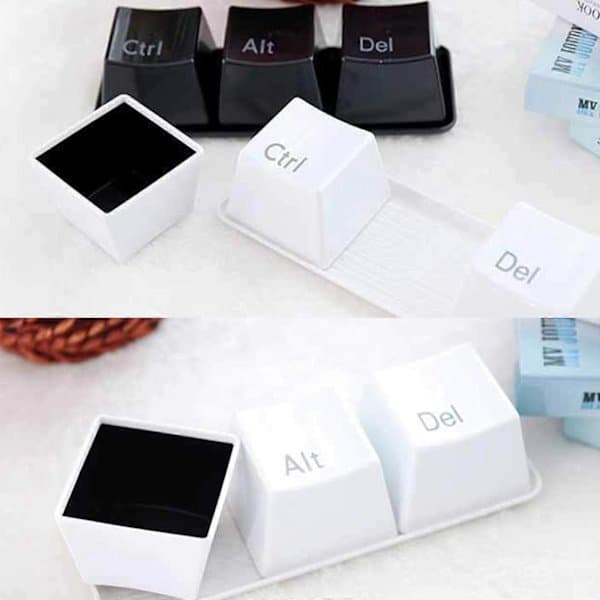 3 st tangentbord kaffe te vattenkopp Ctrl Del Alt tangentmugg med brickset, 50% rabatt Black