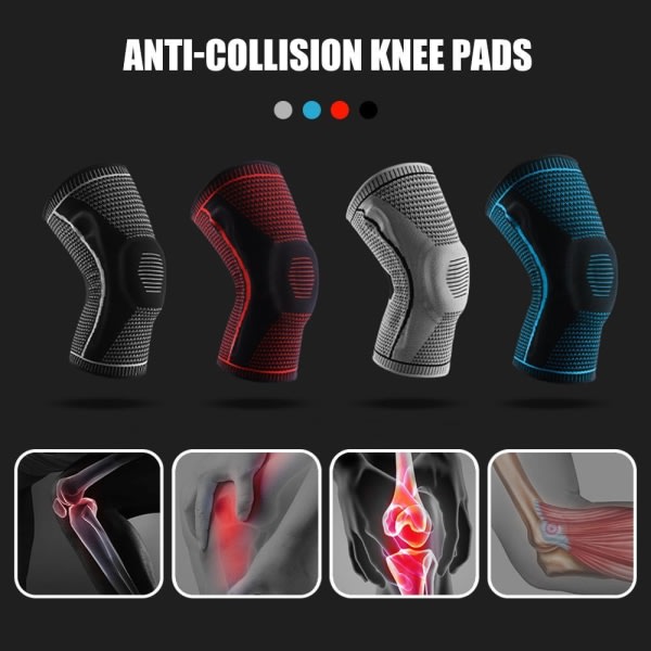 Total Compression Orthotics Knee Sleeve Brace Sport Knee Protector grey L