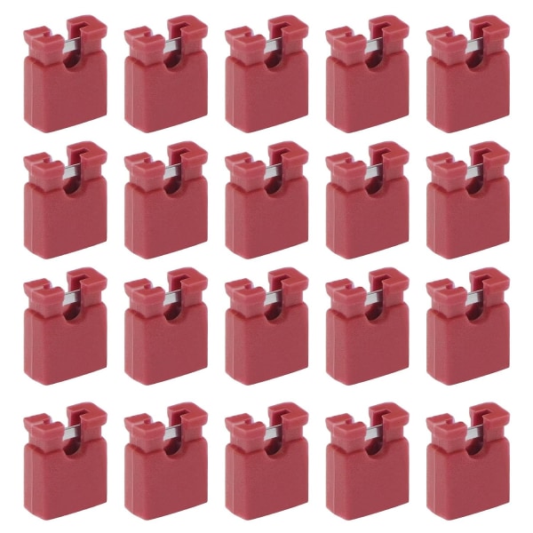 200 stk 2-terminal åpen topp jumper cap 2,54 mm standard datamaskin jumper caps mini jumper cap kontakt tilbehør for harddisker kretskort rød