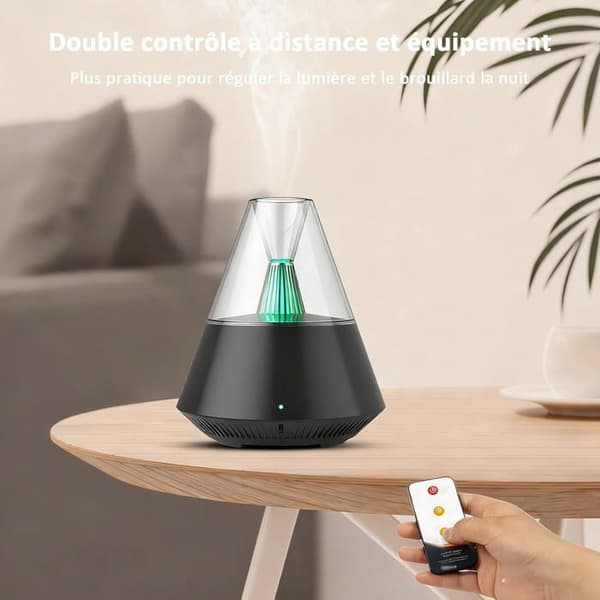 Elektrisk eterisk oljediffuser, ultralyd diffuser, med fjernkontroll, automatisk avslåing, 7 LED-lys, 150 ml.