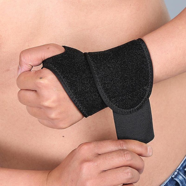 2-pak (sort) håndledskompressionsrem og håndledsstativ Sportshåndledsstøtte til fitness, vægtløftning, senebetændelse, karpaltunnelgigt, smertelindring