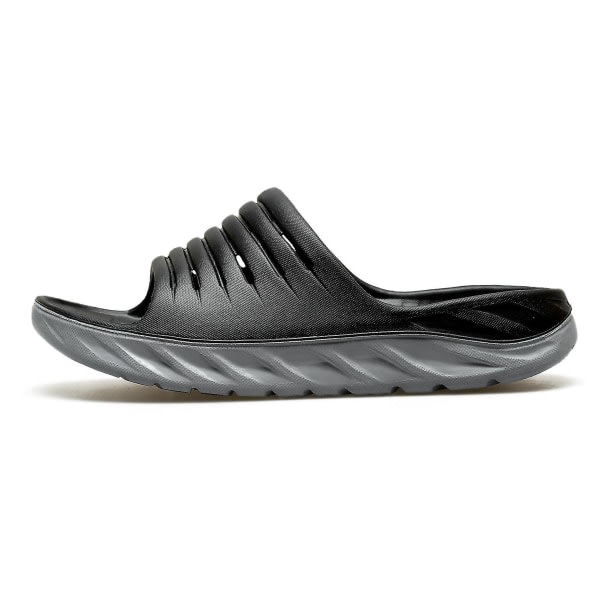 Herre Recovery Sandaler Med Komfortabel Plantar Fasciitis Arch Su Sort EUR 47 Black EUR 47