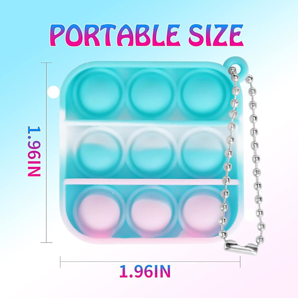 15 st Mini Pop Fidget Nyckelringar Party Favours, Silikon Squeeze Pop Bubble Fidget Bulk Sensory Toys, Pop Nyckelring Bubble Pop Toy Party Bag Fillers