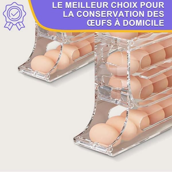 4-lags eggdispensersystem. Kapasitet 30 egg, optimalisert kjøleskapsorganisering. Slitesterkt materiale.