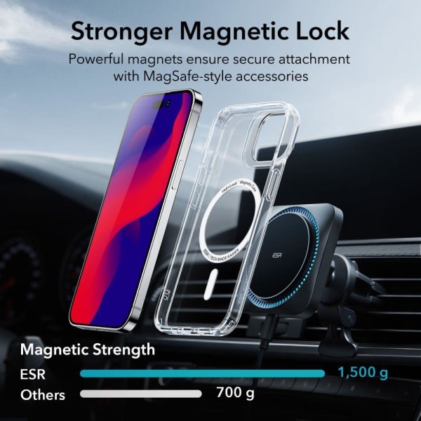 ESR iPhone 14 Pro Max Cover Jalusta HaloLock MagSafe läpinäkyvä, ;