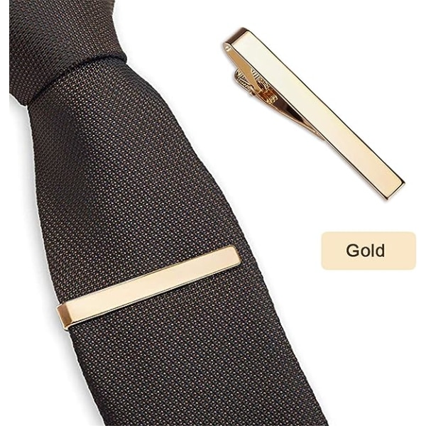 3 pakke slipsklemmer for menn lange stiler slipsstangklipssett firkantede kanter slipsnåler sølv gull svart slipsstang slips bryllup forretningsklips