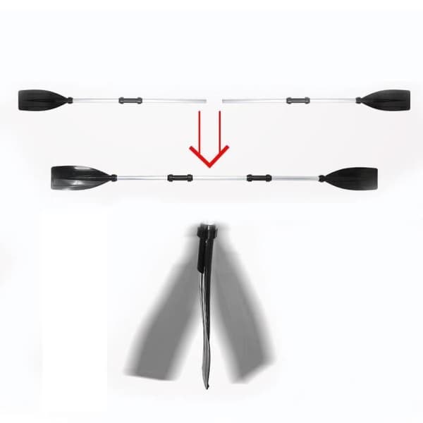 Fdit Kajakpaddlar - 2 delar - Aluminiumlegering - Ribbat blad - Avtagbara och lätta