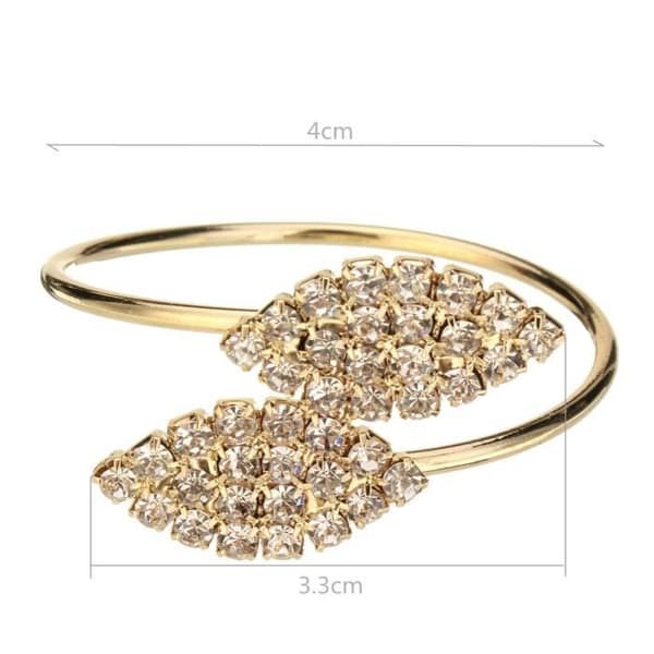 12 stk. Servietringe Imitation Diamant Bryllup Metal Guld