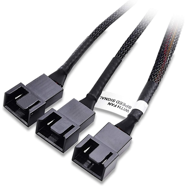 Cable Matters 2-pakkaus 4-napainen PWM-jakokaapeli 30 cm, 3 tietokoneen tuulettimen jakokaapeli, PC-tuulettimen jakokaapeli, 3 tuulettimen jakokaapeli 3 in 1