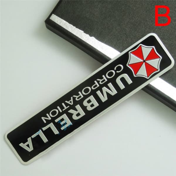 3D aluminiumlegering Umbrella Corporation Resident Evil-dekaler B