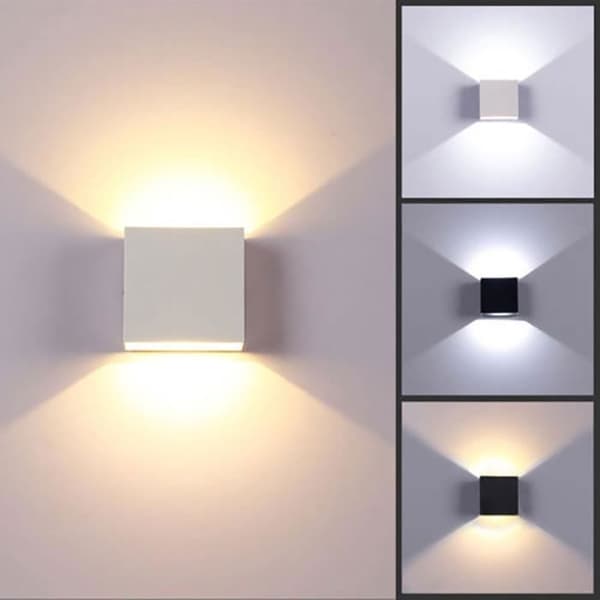 LED-vägglampa - MOMOTOU - Vit modell - 6W - Aluminium - Samtida design