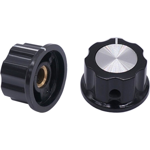 10 st Potentiometerknapp Svart 6,4 mm A03 Kontrollknapp Bländare Justerbar för 3590s Potentiometer, Elektronisk Utrustning Volymjustering