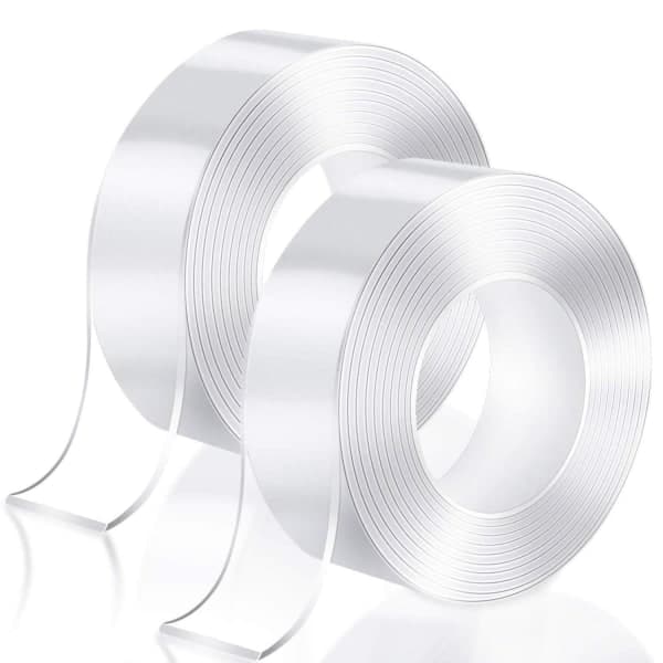 Pakke med 3M dobbeltklæbende transparent Nano Tape sort