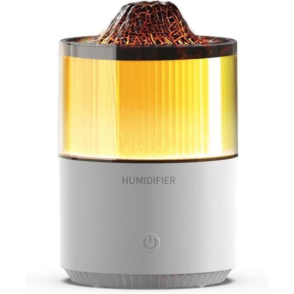Luftfukterdiffuser med omgivelseslys, stillegående, stor kapasitet, hvit