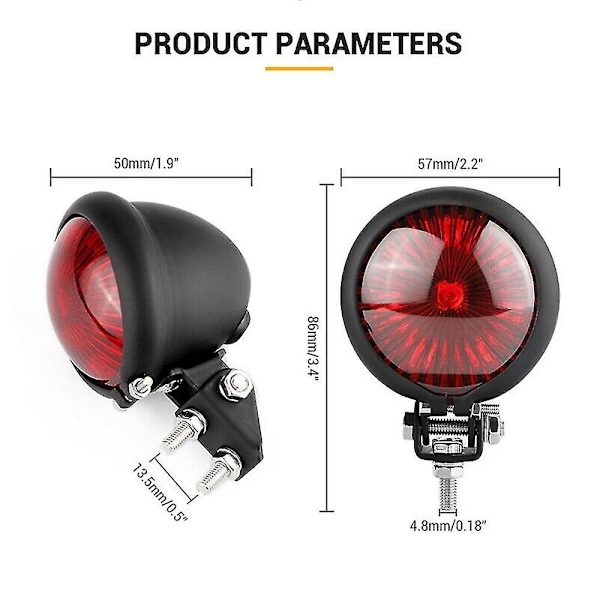 Motorcykel Baglygte LED Bagbremselampe Til Cruiser Cafe Racer